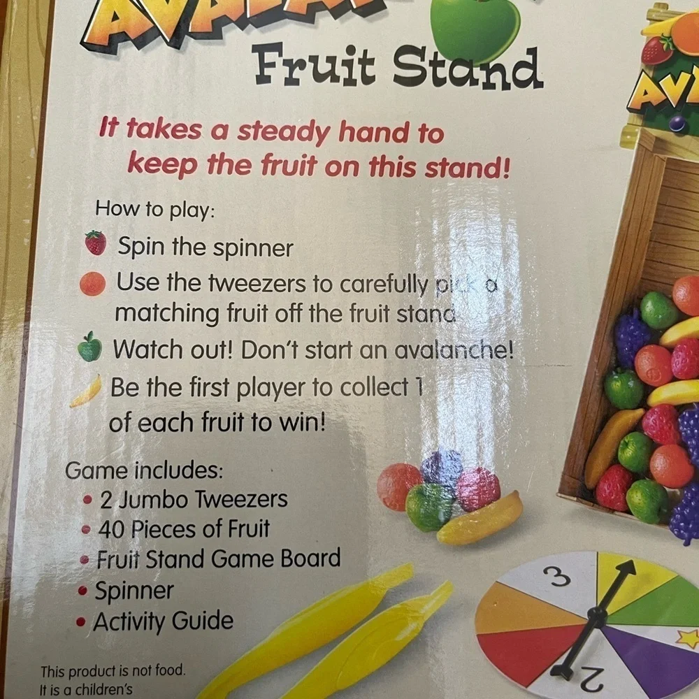 Avalanche Fruit Stand Game Learning Resources Ages 3+ Colors Dexterity  - Read